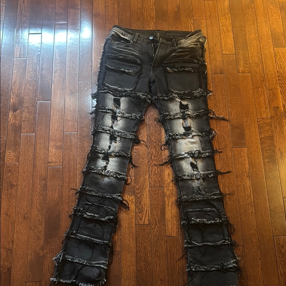 Distressed Black Jeans for Men